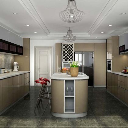 High end lacquer finished kitchen